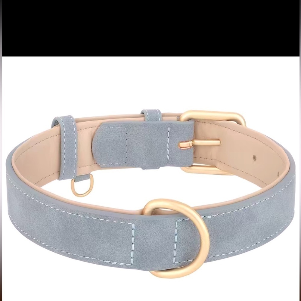 Soft Padded PU Leather Dog Collar